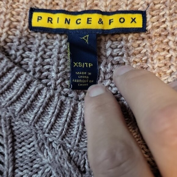 Prince & Fox Sweater XS Raspberry Pink Cable Knit Cotton Blend Slim Fit Cute - Picture 2 of 12